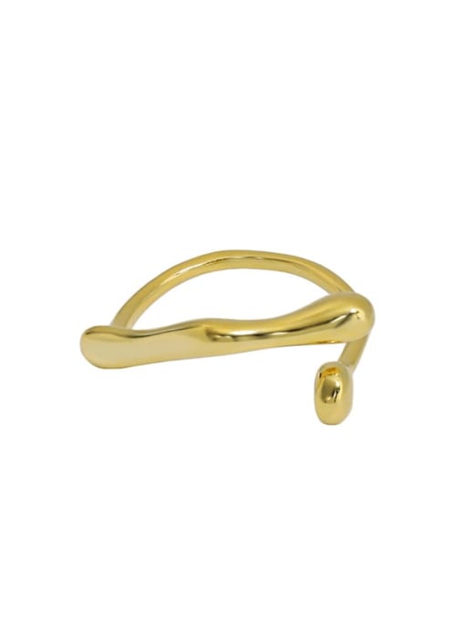 Gold [13 adjustable] 925 Sterling Silver Irregular Vintage Band Ring